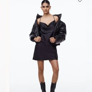 Short satin H&M black dress